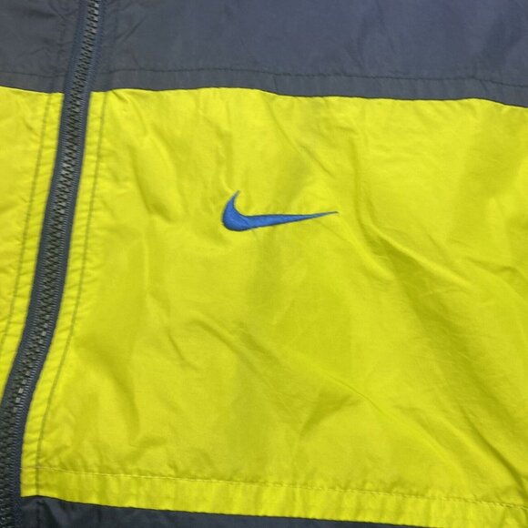 VINTAGE Nike Windbreaker Jacket Youth L 14-16 Blue Green Full Zip Red Swoosh - Picture 3 of 12